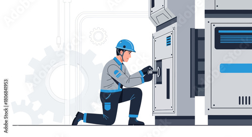 Industrial mechanic operating machinery controls, engineering solution and repair expertise