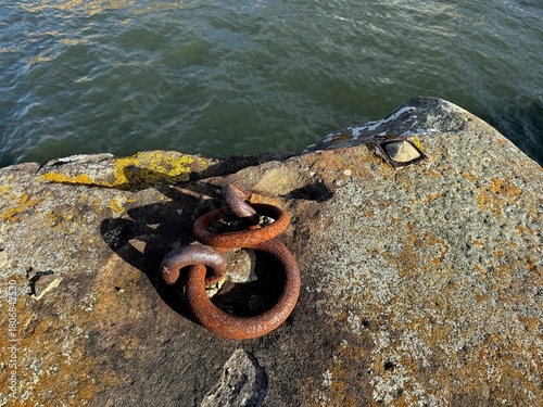 Mooring ring sometimes called a ring bolt or anchor ring