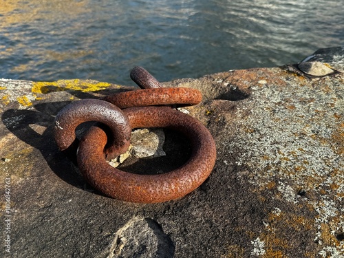 Ring bolt or anchor ring used to tied up the boats