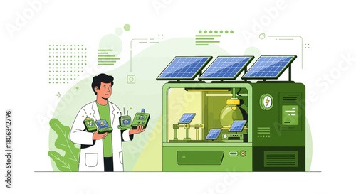 Innovative researcher harnessing solar technology in advanced energy experiments and development