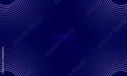 Abstract Sound Wave Lines Forming a Circular Tunnel Frame, Blue and Violet Color Gradient on Dark Background. modern trendy design