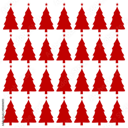 RED CHRISTMAS VINTAGE TREES DESIGN PATTERN TEXTURE BACKGROUND VECTOR