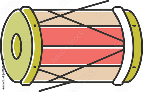 Dhol Illustration – Traditional Indian Drum Vector