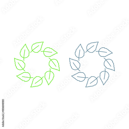 NATURAL PRODUCT LEAVES IN CIRCLE SIGN SYMBOL LOGO
