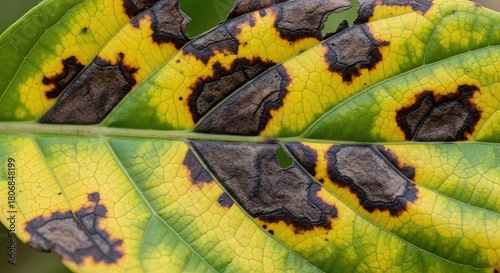 Virus-induced necrosis in plant leaves