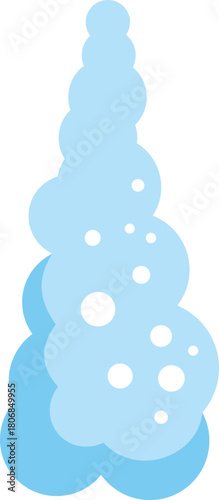 Stylized christmas tree with snow falling, simple design for festive season