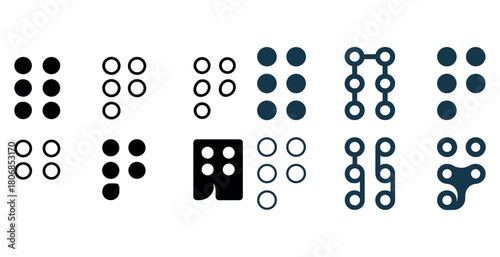 Collection of geometric dot and circle patterns in various arran