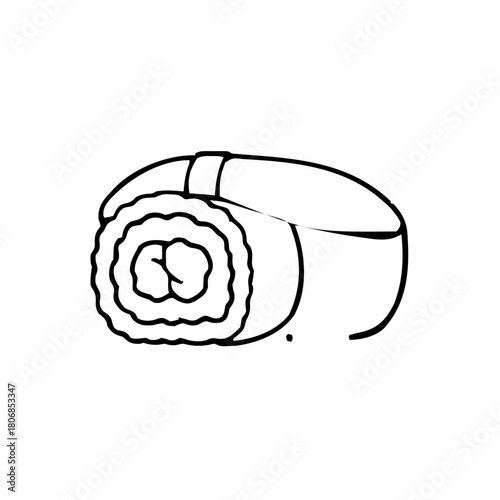 Food & Kitchen – Thick Outline BW – sushi maki outline
