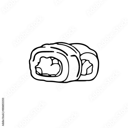 Food & Kitchen – Thick Outline BW – sushi maki minimal