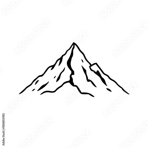 Travel & Navigation – Thick Outline BW – mountain compact