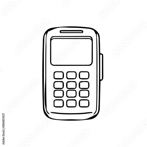 Ecommerce & Sale – Thick Outline BW – pos terminal