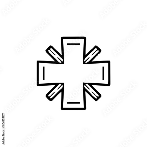 Health & Medical – Thick Outline BW – medical cross outline