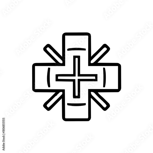 Health & Medical – Thick Outline BW – medical cross minimal