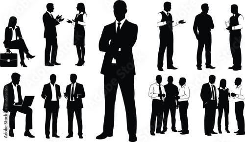 Set of human head silhouettes, diverse hairstyles collection, black and white avatars, male and female profiles, vector icon kit, anonymous faces.