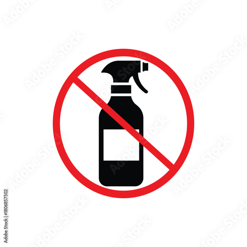 No spray sign, prohibition sign, forbidden sign, vector illustration, symbol