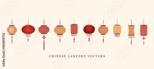 traditional chinese new year lantern vector design set. creative vector illustration design for lunar new year of chinese new year 2026