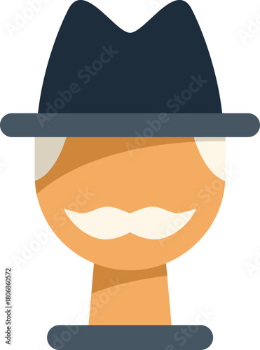Elegant gentleman with hat and mustache, a timeless portrait of sophistication