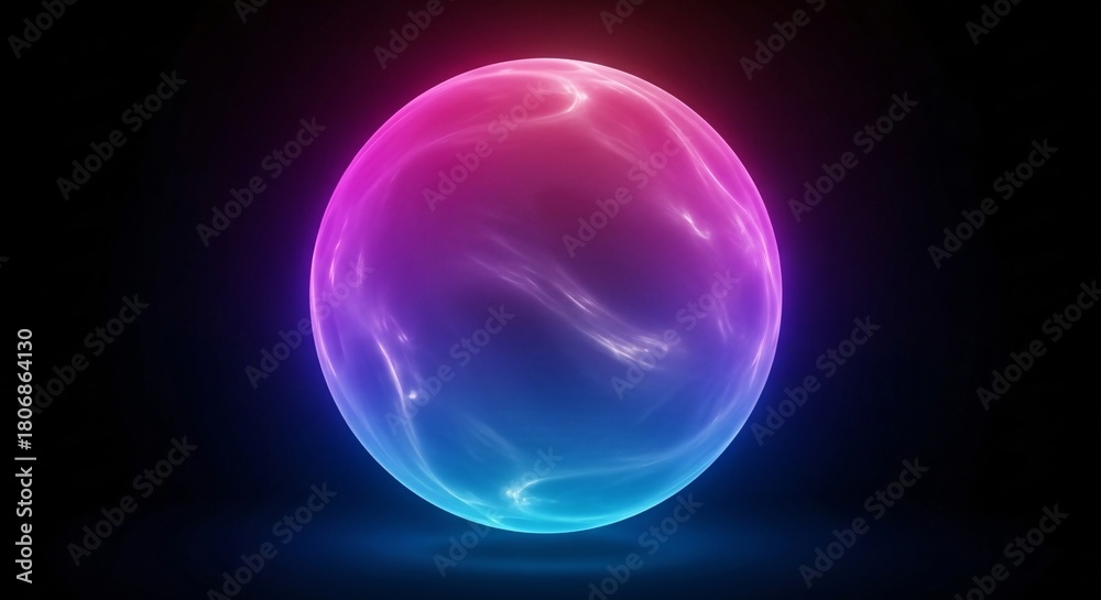 Obraz premium Experience vibrant energy with this stunning glowing sphere, perfect for futuristic designs, modern tech presentations, or captivating abstract backgrounds adding dynamic visual impact