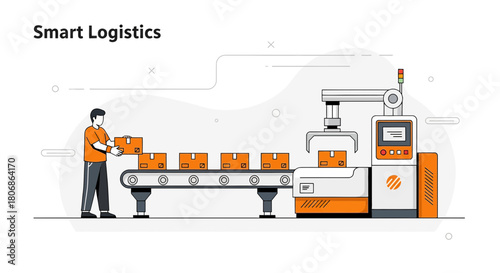 Automated logistics system illustration highlighting efficiency and modernization of package