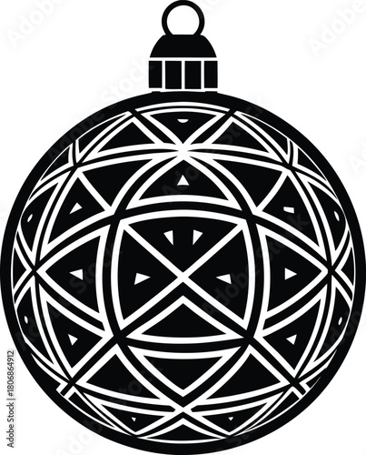 Christmas ball black silhouette vector