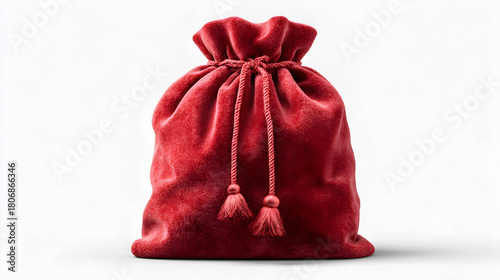 red bag on white background