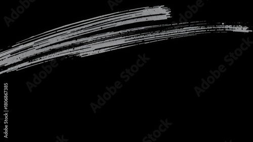 Abstract White Brush Strokes on Black Background: Minimalist Design.