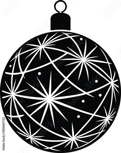 Christmas ball black silhouette vector