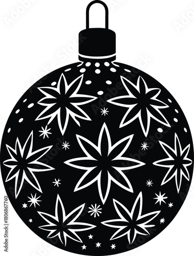 Christmas ball black silhouette vector