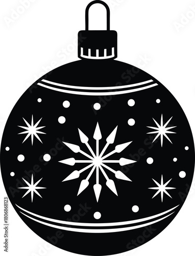 Christmas ball black silhouette vector