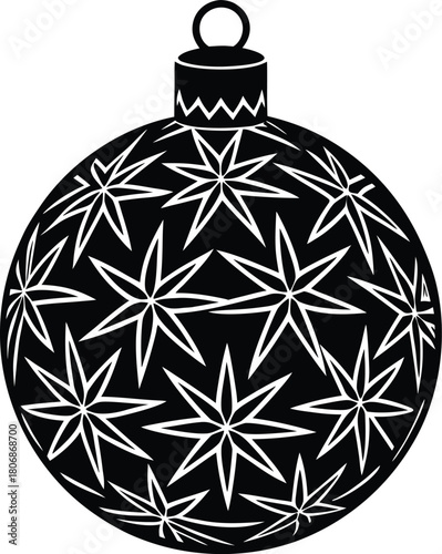 Christmas ball black silhouette vector
