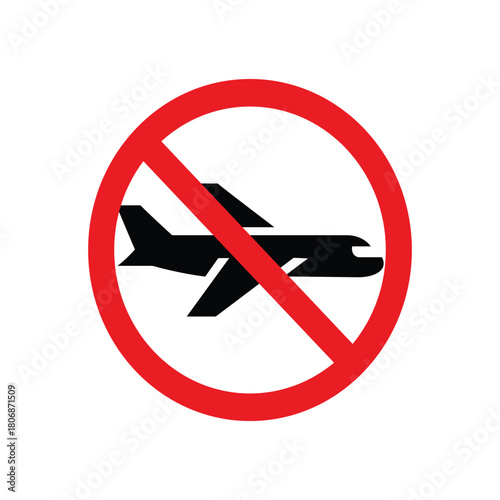 No flights allowed sign, indicating a restriction or prohibition of air travel