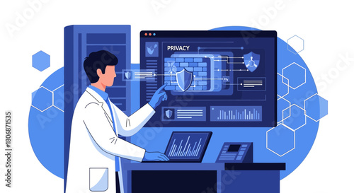 Data scientist managing cybersecurity system and network for company cloud infrastructure