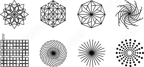 Vector art of geometric shapes icons set