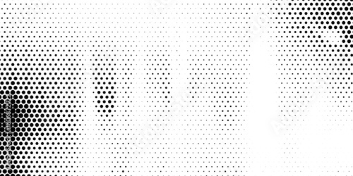 Abstract halftone wave dotted background. Futuristic twisted grunge pattern, dot, circles