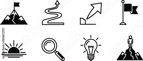 Vector art of business and success icons set