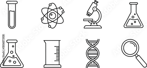Vector art of science and laboratory icons set