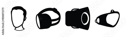 Digital communication, immersive tech, human interaction icons