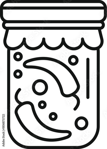 Glass jar with preserved chili peppers, a spicy and flavorful condiment, perfect for adding heat to any dish