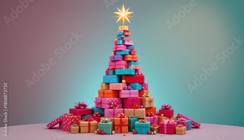 Colorful Gift Box Christmas Tree