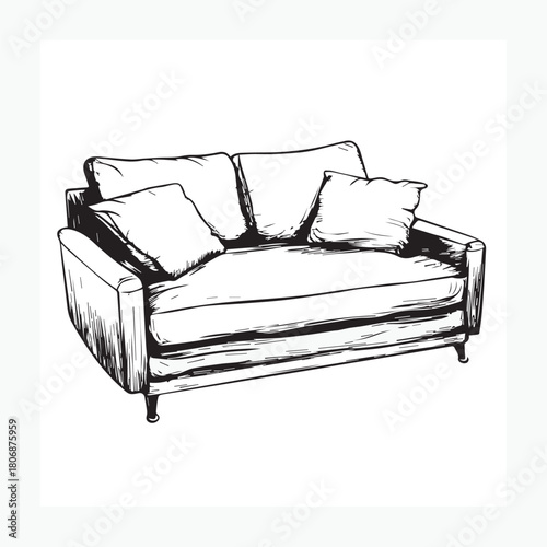 sofa with pillows
