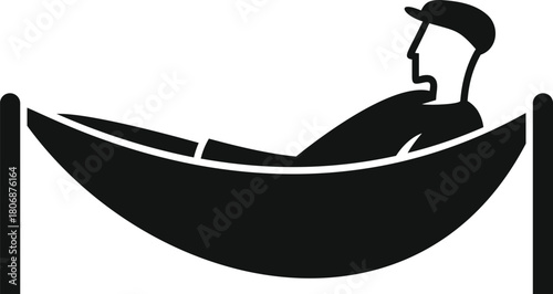 Man relaxing in hammock enjoying his vacation