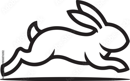 Dynamic vector illustration of a running rabbit, an agile and speedy animal silhouette for various designs