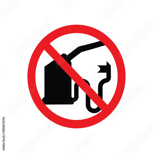 No fuel sign, indicating a prohibition of gasoline or flammable liquids