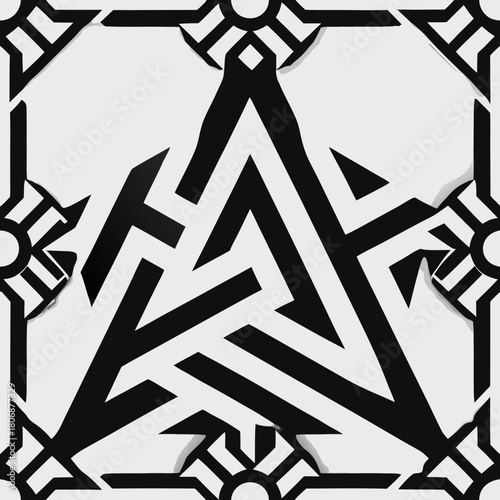 Striking geometric art deco pattern, perfect for backgrounds, textiles, and designs needing a modern, eye-catching, abstract, and stylish graphic element