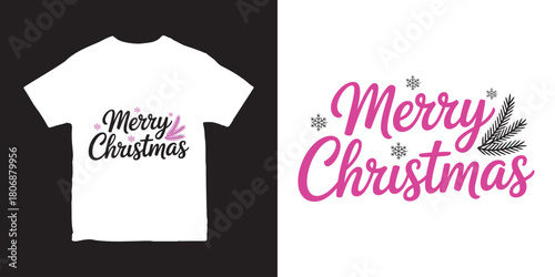Merry Christmas Vector Lettering T-Shirt Design