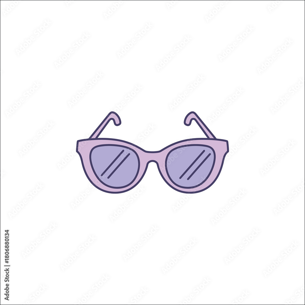 Fototapeta premium Modern sunglasses icon with clean lines and vibrant color options