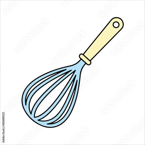 Hand Whisk Vector Illustration – Kitchen Mixer and Egg Beater Icon