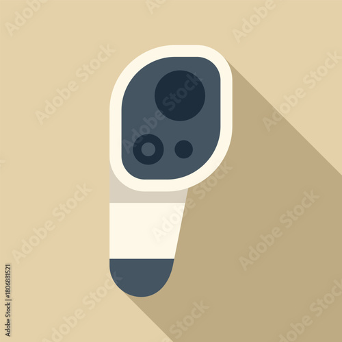 Electronic wireless thermometer is measuring temperature on patient's forehead