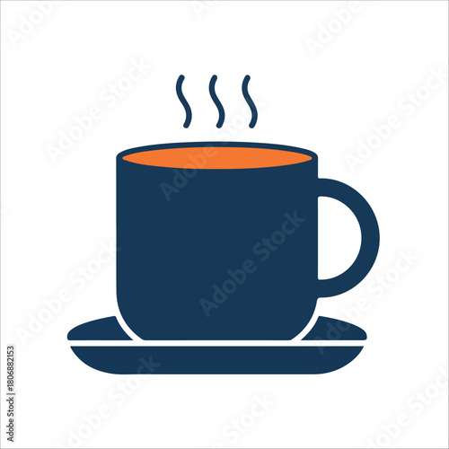 Tea Saucer Vector Illustration – Cup Plate Icon for Tea and Coffee