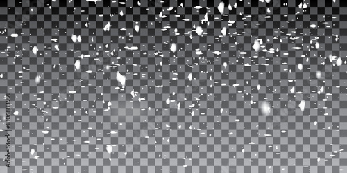 Falling down real snowflakes, heavy snow, snowstorm weather, shot on black background, matte, wide angle, isolated, perfect for digital composition, post-production